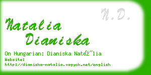 natalia dianiska business card